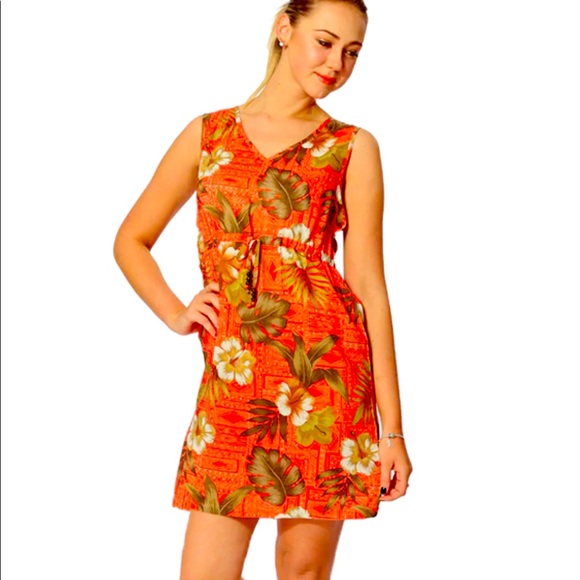 SUMMER DRESS☀️ HAWAIIAN PRINT 🌺 SWIMSUIT COVER UP - Picture 1 of 8